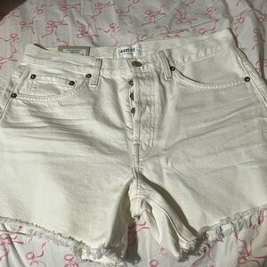 AGOLDE Women's White Denim Shorts